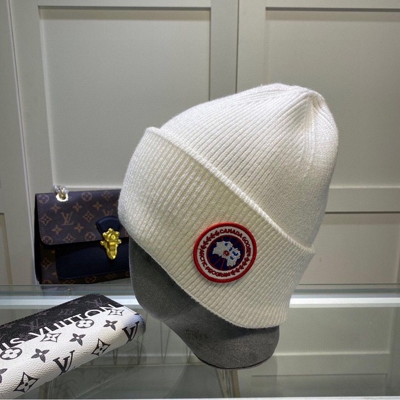 Wool Canada Goose Beanie White Canada Goose Beanie Cream White